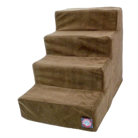 MAJESTIC PET 4 Step Chocolate Suede Pet Stairs 788995675105